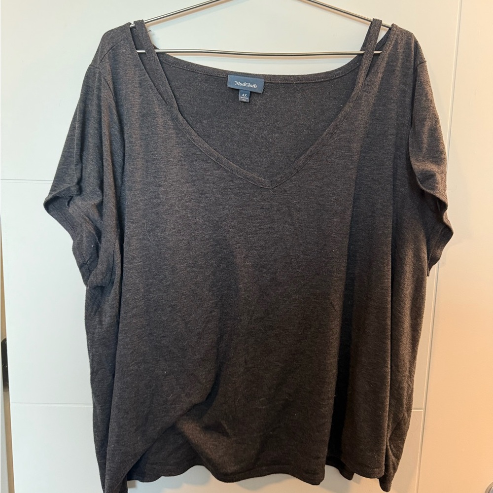 Modcloth Gray Oversized Short Sleeve Tee